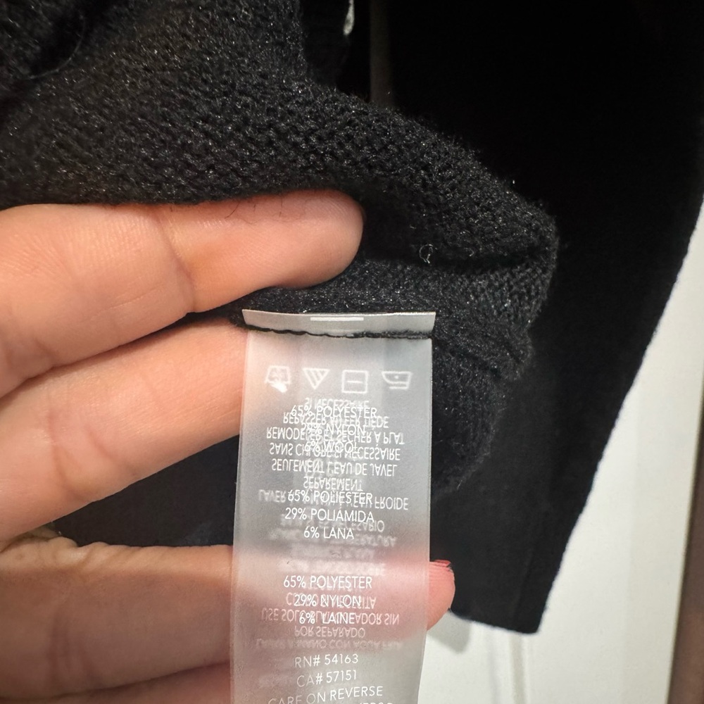BCBG Black Sweater with White Script - Picture 5 of 5
